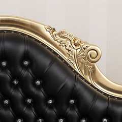 Chaise Lounge Royal Carving Leatherette Cover Sofa