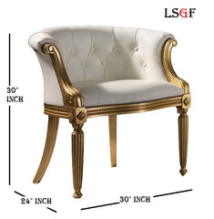 Luxury Design Traditional Golden Polished Carving Armchair