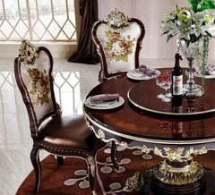 Carving Luxury Royal Round Dining Table Set