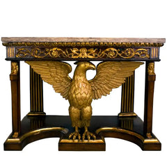 Luxury Antique Curve Eagle Motif Side Table