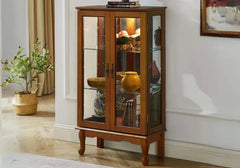 Classical brown color wooden vitrine