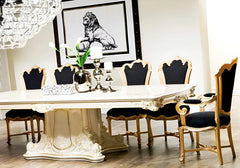 Royal Look Hand Carved Luxury Dining Table Set