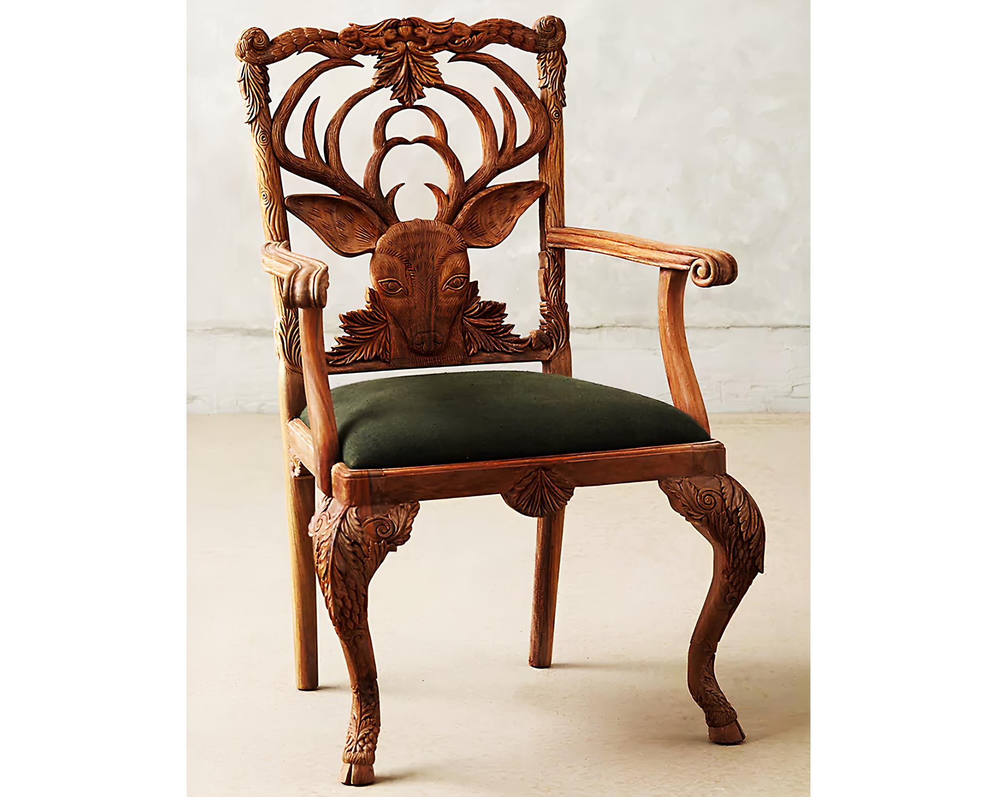 Deer Face Crafted Handmade Armchair – Healsway
