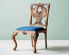 Handmade Teakwood Owl Design Armchair