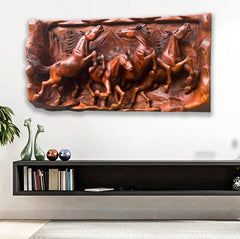 Artfully Crafted Sculpture of Wild Running Horses Wall Decor