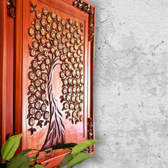 Hand Carved 3d Solid wood Tree Wall Art