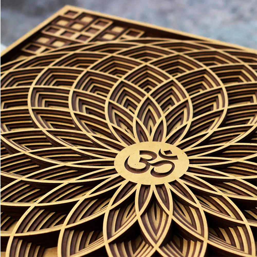 Om Mandala Spiritual Wooden Wall Decor
