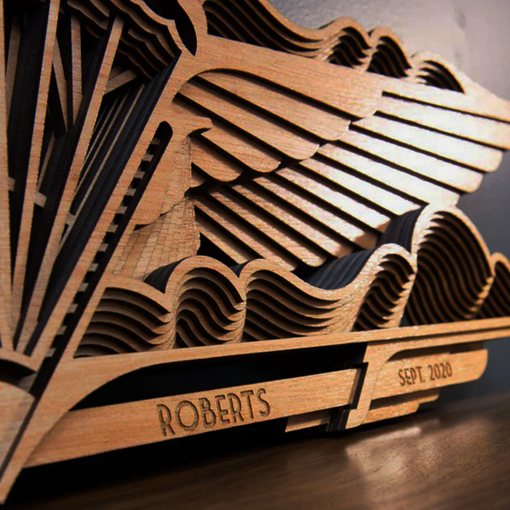 Customized Antique Skydiving Award Wooden Wall Decor