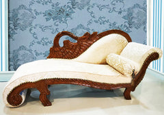 Hand Carved Teakwood Royal Chaise Lounge