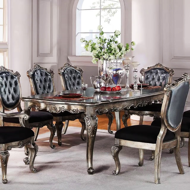 Royal Antique Platinum Rectangular Dining Table Set Healsway